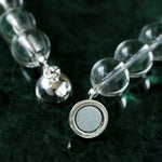 Handwoven 12mm White Crystals Magnetic Clasp Necklace - floysun