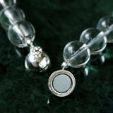 Handwoven 12mm White Crystals Magnetic Clasp Necklace - floysun