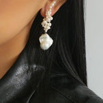 Handwoven Baroque Wrapped Pearl Earrings - floysun