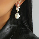 Handwoven Baroque Wrapped Pearl Earrings - floysun