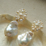 Handwoven Baroque Wrapped Pearl Earrings - floysun