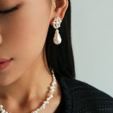 Handwoven Baroque Wrapped Pearl Earrings - floysun