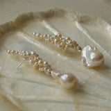 Handwoven Baroque Wrapped Pearl Earrings - floysun