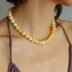 Harmonious Gemstone Necklace Yellow Jade 10mm - floysun