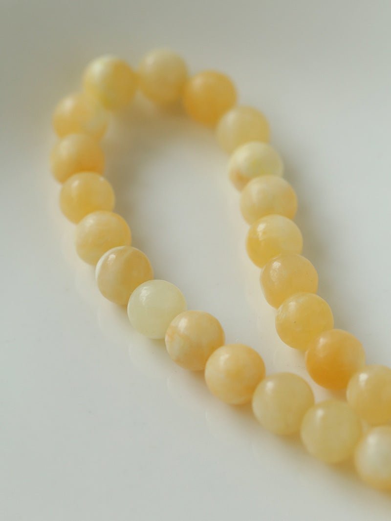 Harmonious Gemstone Necklace Yellow Jade 10mm - floysun