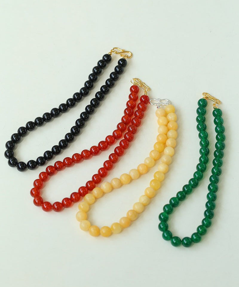 Harmonious Gemstone Necklaces Onyx Beaded 10mm Necklaces - floysun