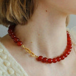 Harmonious Gemstone Necklaces Red Onyx 10mm - floysun