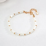 Horseshoe Mother - of - Pearl Mini Gold Bead Bracelet - floysun