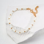 Horseshoe Mother-of-Pearl Mini Gold Bead Bracelet - floysun