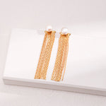 HOT Sterling Silver Temperament Pearl Tassels Earrings - floysun