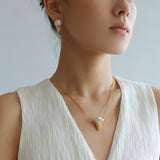 Ice Cream Baroque Pearl Chain Pendant Necklace - floysun