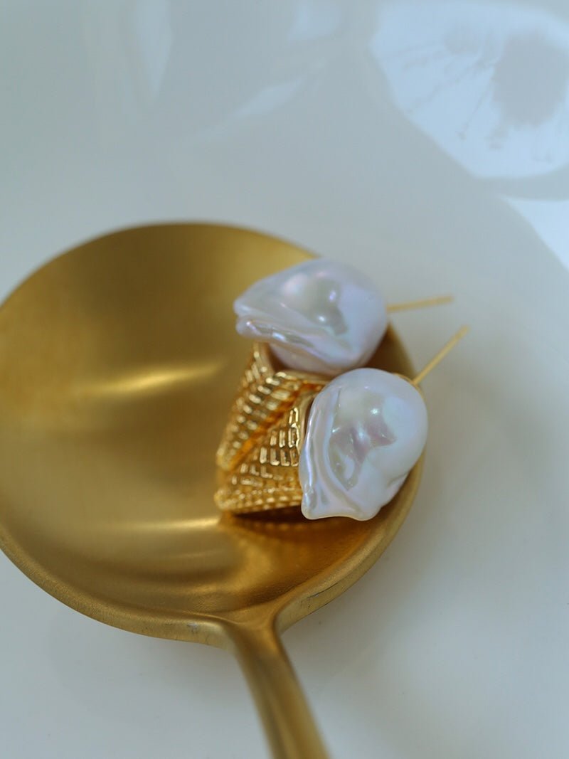 Ice Cream Baroque Pearl Earrings - floysun