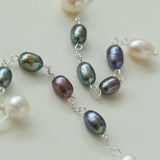 Iridescent Pearl Two-Tone Long Dangle Earrings - floysun