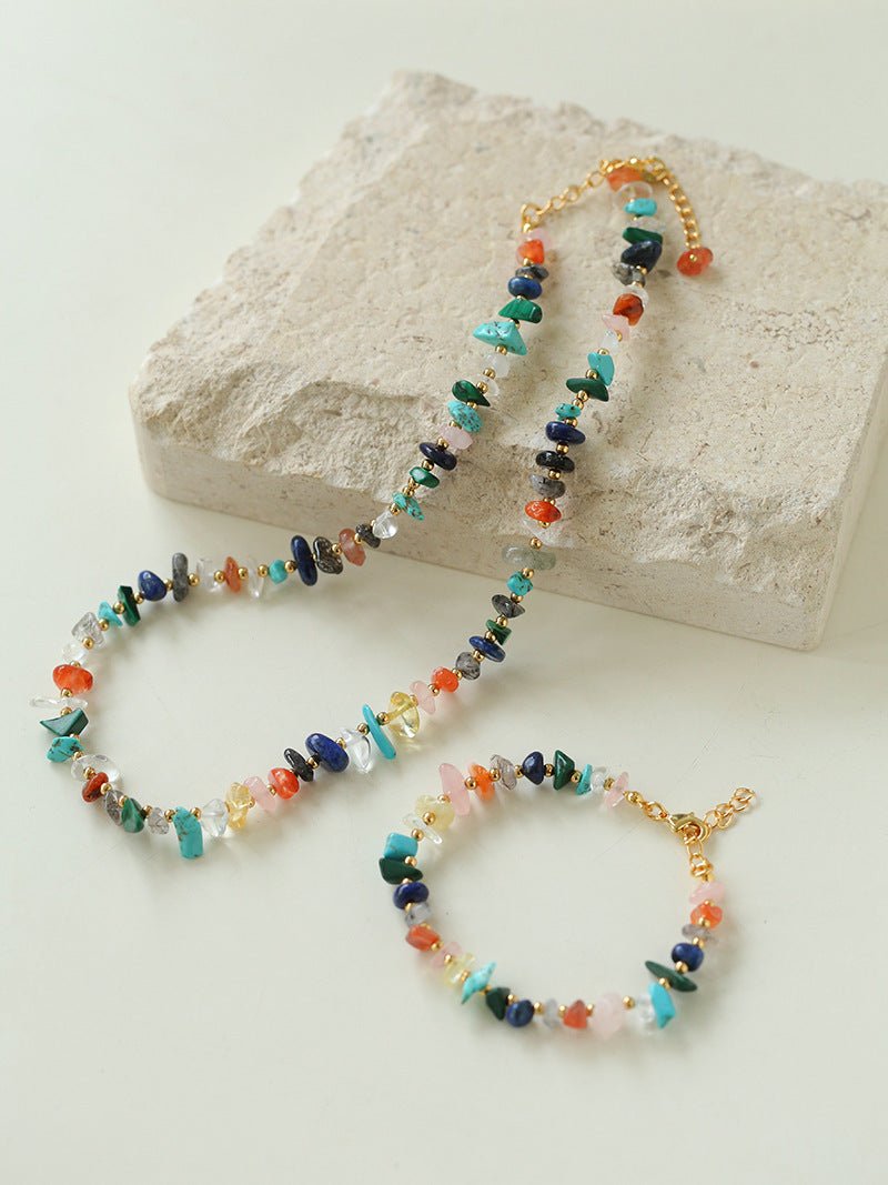 Irregular Colored Broken Stone Bead Bracelets - floysun