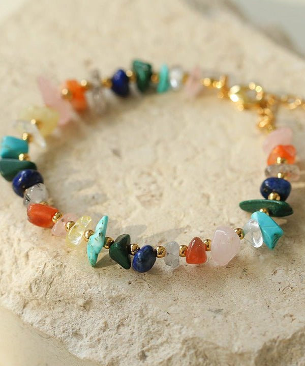 Irregular Colored Broken Stone Bead Bracelets - floysun