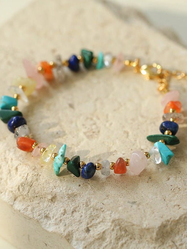 Irregular Colored Broken Stone Bead Bracelets - floysun