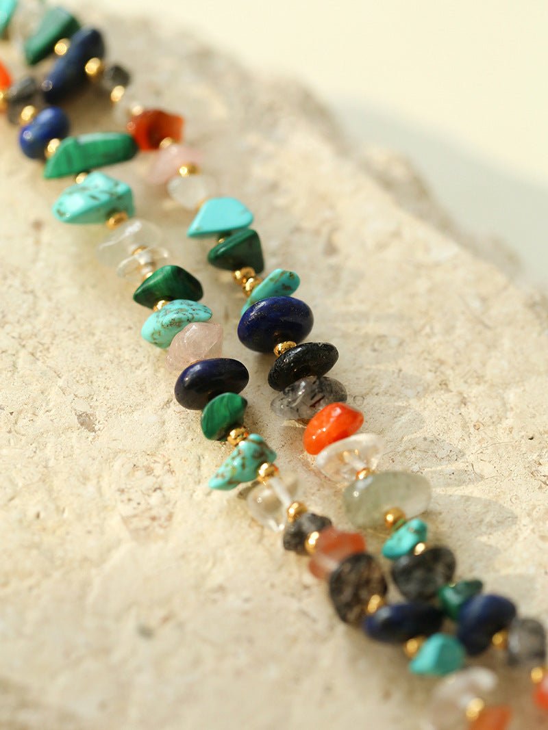 Irregular Colored Broken Stone Bead Bracelets - floysun