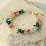 Irregular Colored Stone Natural Stone Bead Necklace - floysun