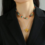 Irregular Colored Stone Natural Stone Bead Necklace - floysun