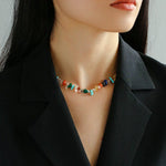 Irregular Colored Stone Natural Stone Bead Necklace - floysun