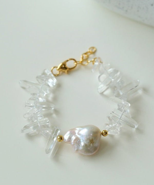 Irregular Crystal Baroque Pearl Bracelet - floysun