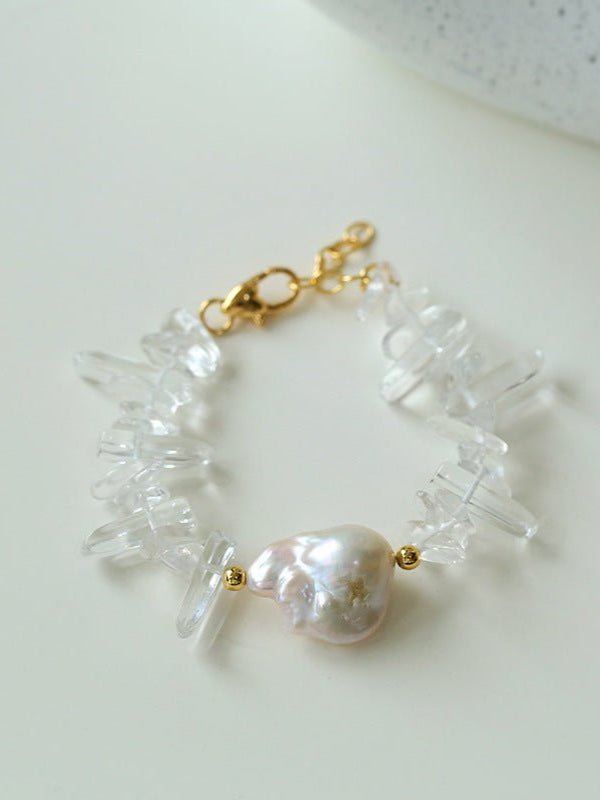 Irregular Crystal Baroque Pearl Bracelet - floysun