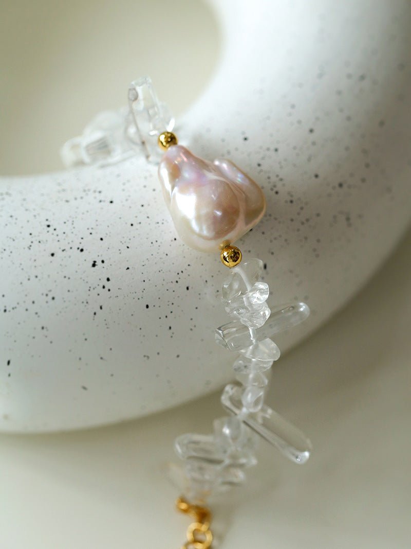 Irregular Crystal Baroque Pearl Bracelet - floysun