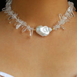 Irregular Crystal Baroque Pearl Necklace - floysun