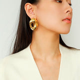 Irregular Geometric Oval Hollow Earrings - floysun