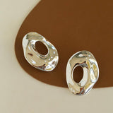 Irregular Geometric Oval Hollow Earrings - floysun