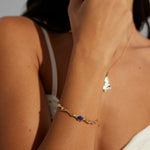 Irregular Lapis Twig - shaped Bangles Bracelets - floysun