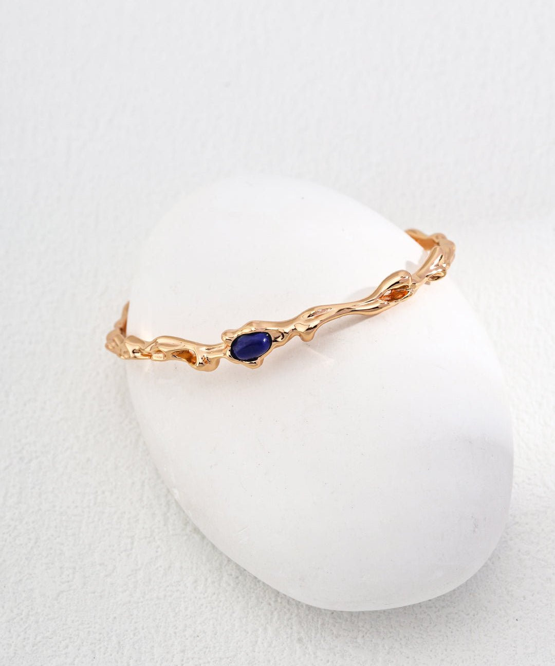 Irregular Lapis Twig - shaped Bangles Bracelets - floysun