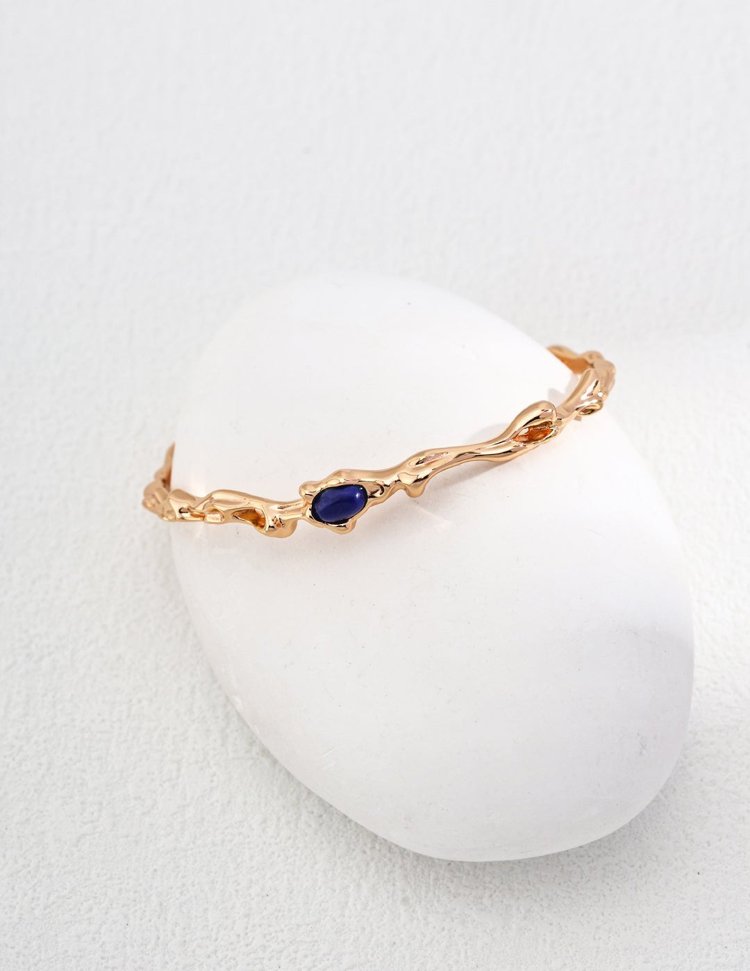 Irregular Lapis Twig - shaped Bangles Bracelets - floysun