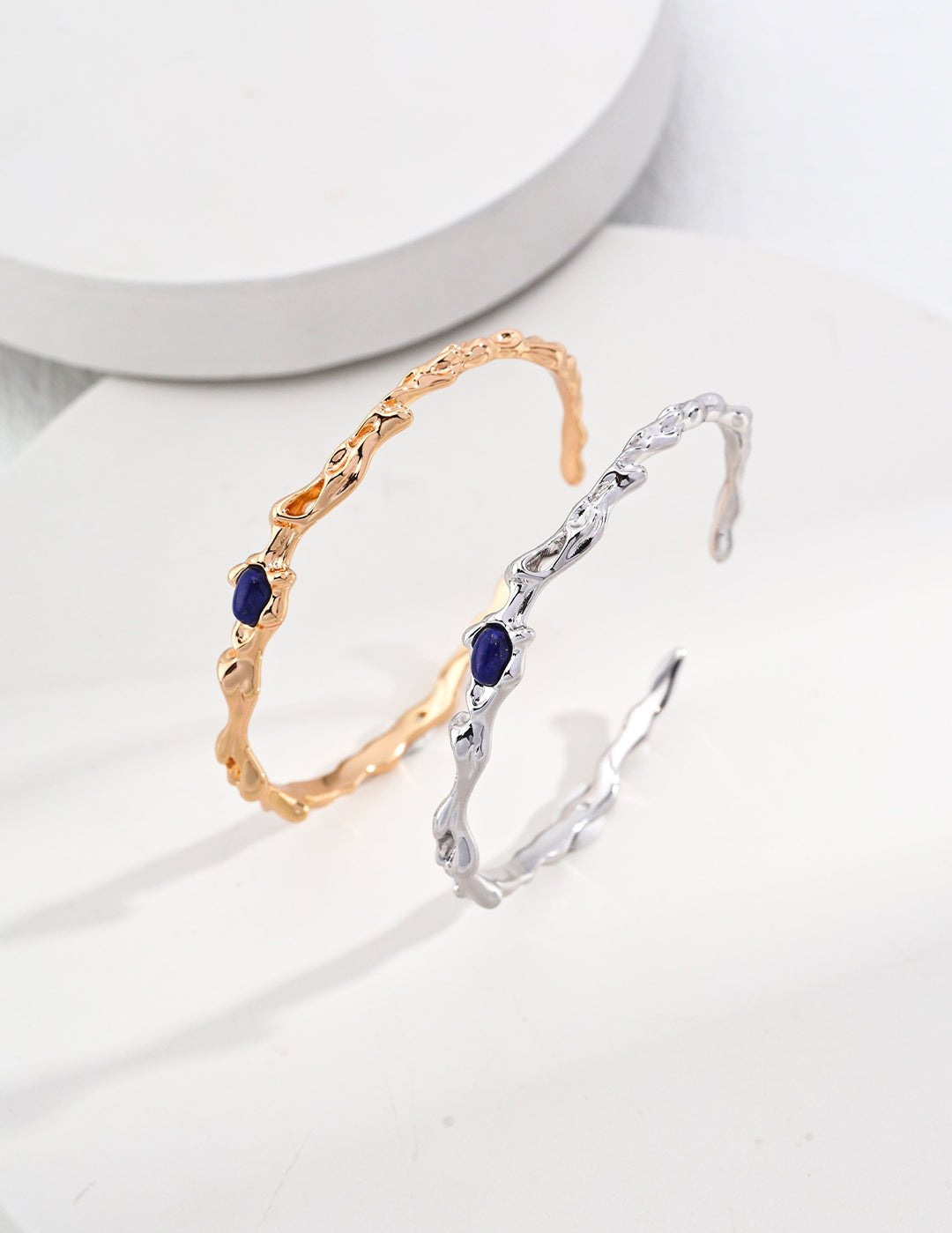 Irregular Lapis Twig - shaped Bangles Bracelets - floysun