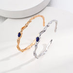 Irregular Lapis Twig - shaped Bangles Bracelets - floysun