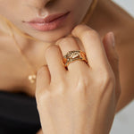 Irregular Lava Wide Face Ring - floysun