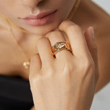 Irregular Lava Wide Face Ring - floysun