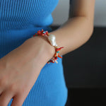 Irregular Multicolor Gemstone Baroque Pearl Bracelet - floysun