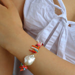 Irregular Multicolor Gemstone Baroque Pearl Bracelet - floysun