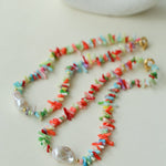 Irregular Multicolor Gemstone Baroque Pearl Necklace - floysun