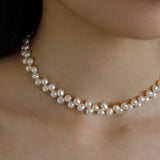 Irregular Natural Pearl Choker Necklace - floysun