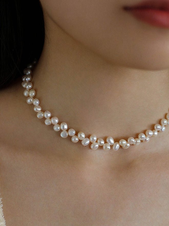 Irregular Natural Pearl Choker Necklace - floysun