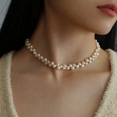 Irregular Natural Pearl Choker Necklace - floysun