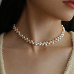 Irregular Natural Pearl Choker Necklace - floysun