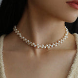 Irregular Natural Pearl Choker Necklace - floysun