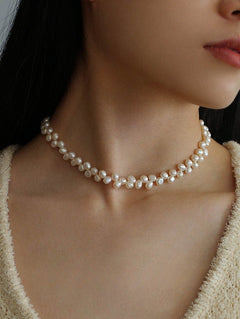 Irregular Natural Pearl Choker Necklace - floysun