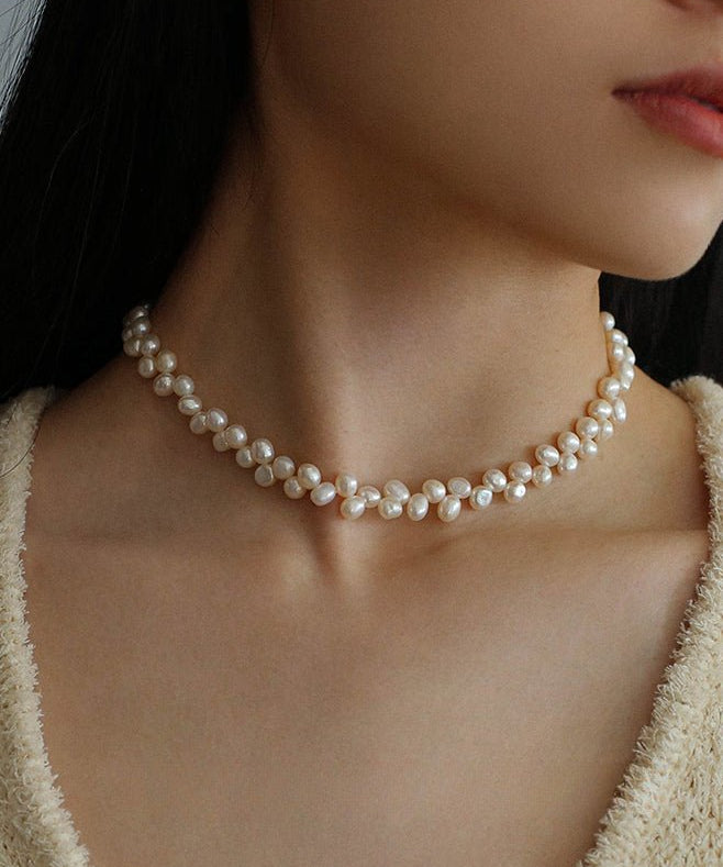 Irregular Natural Pearl Choker Necklace - floysun