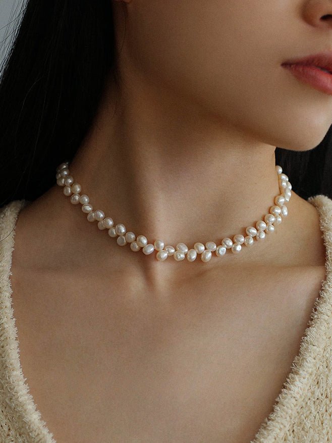 Irregular Natural Pearl Choker Necklace - floysun