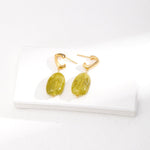 Irregular Yellow - green Resin Drop Earring - floysun