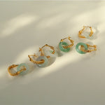 Jade Fusion Hoop Earrings - floysun